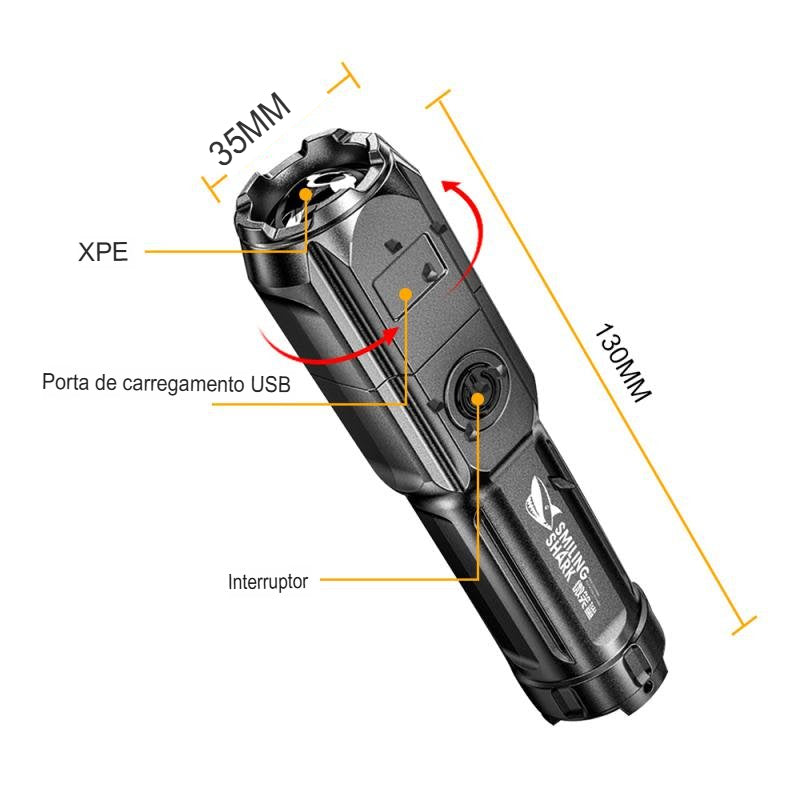 Laser Flash - Super Lanterna 10.000 Lúmens